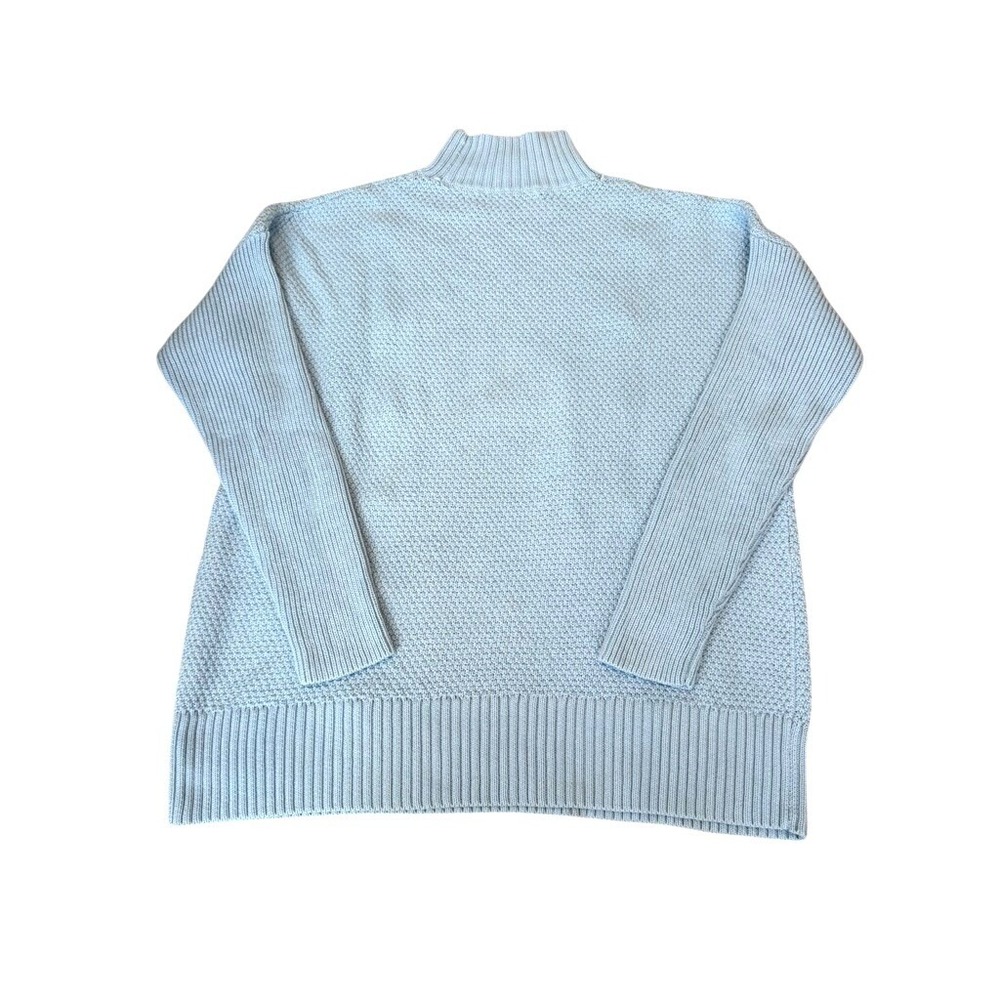 Nautical Preppy J.Crew Light Blue Cable Knit‎ Long Sleeve Sweater Size Small - Picture 3 of 4